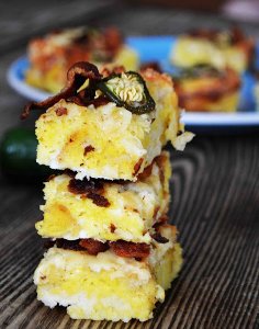 Jalapeno Cheddar and Bacon Breakfast Bars